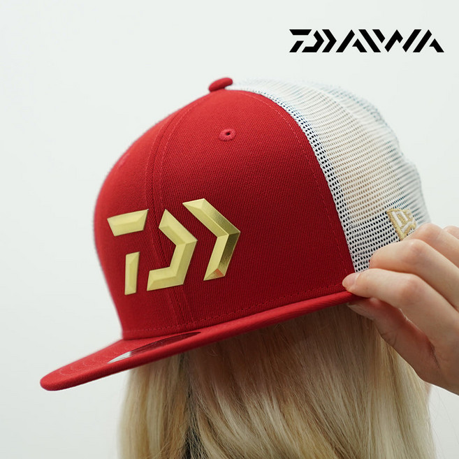 다이와 DC-6415NK 골든 하프 메쉬 25SS 뉴에라 콜라보 낚시 모자 스냅백 한국다이와 정품, 스칼렛FREE