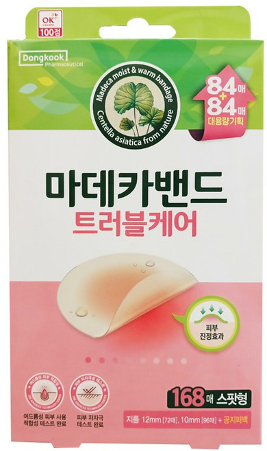 동국제약 마데카밴드 트러블케어 스팟패치 12mm x 72p + 10mm x 96p, 1개