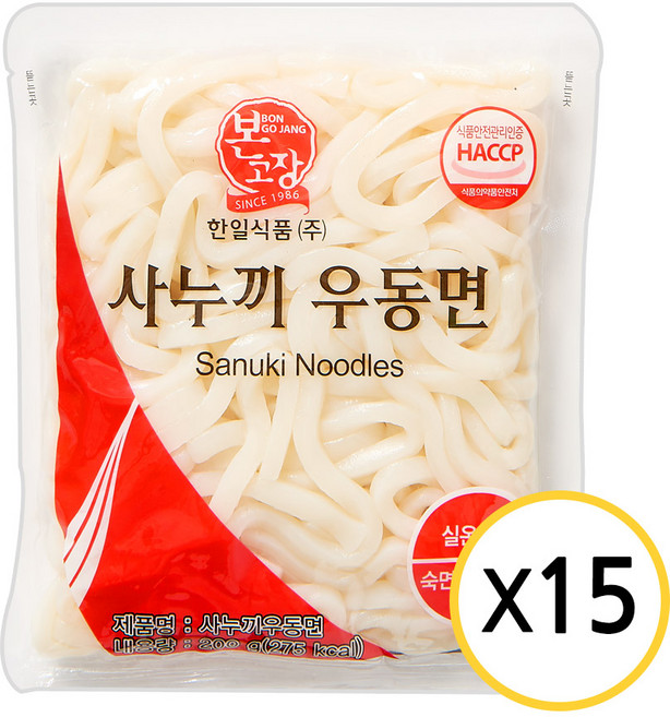 한일식품 본고장 사누끼 우동면 200g, 15개