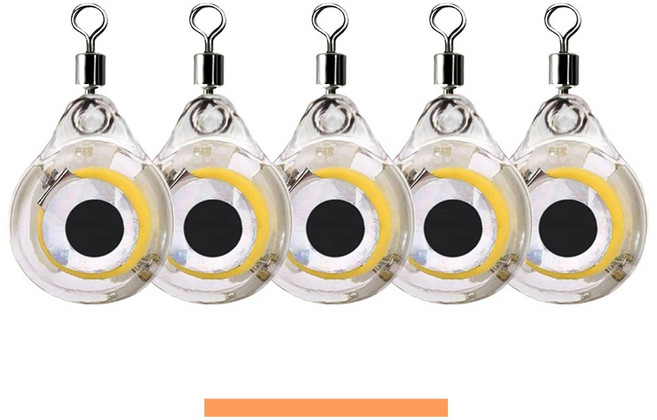 LED 눈알 미니 수중집어등 갈치 볼락 갑오징어 낚시, 오렌지, 5개