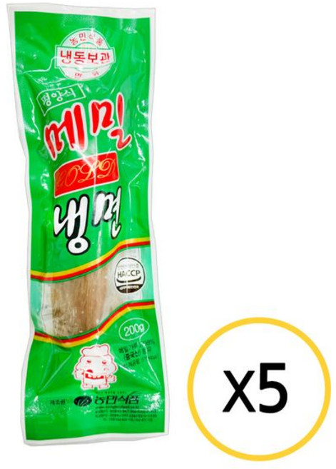 기타 농민식품 평양식 메밀냉면 200g x 5개 / 냉면면 물냉면 평양냉면