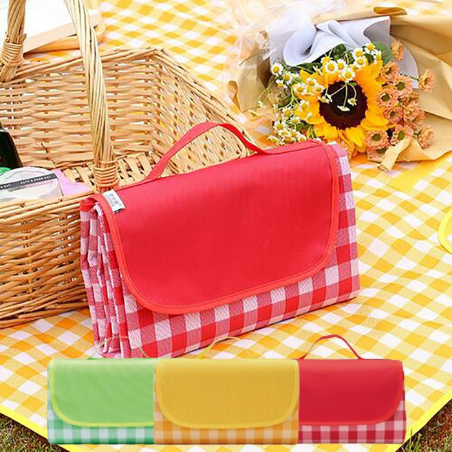 더쎈 떠나요 피크닉 감성 캠핑 휴대용 방수매트 돗자리, 그린