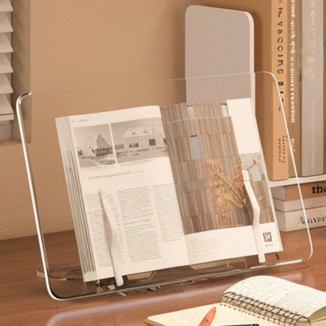 라워스 투명 각도조절 아크릴 독서대, clear
