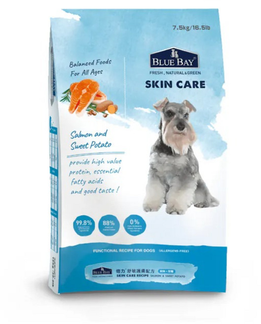 BLUE BAY 倍力 犬糧 狗乾糧 狗主食 狗飼料, 1個, S30 鮭魚+甜薯(低敏護膚)7.5kg