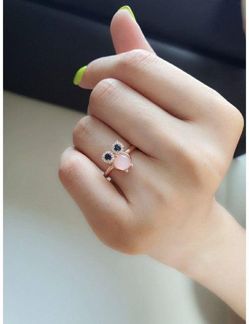 실버925 원석부엉이 은반지