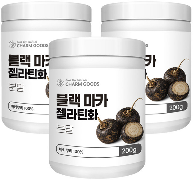 마카뿌리로 만든 블랙마카 젤라틴화 분말, 5개, 200g