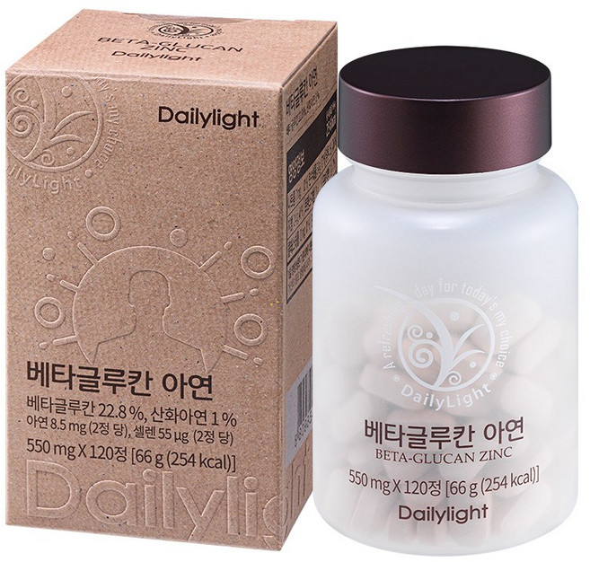 데일리라이트 독일산 효모 베타글루칸 아연 셀레늄, 120정, 1개