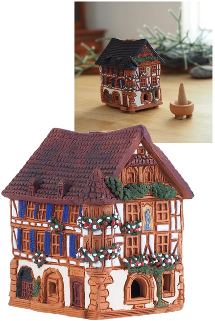 Midene Ceramic Art Cone Incense Holder Room Decora 미데네 세라믹 아트 콘 향꽂이 방 장식 수공예 수집품 미니어처 역사적 목조 주택 카이저, 1개, Unique