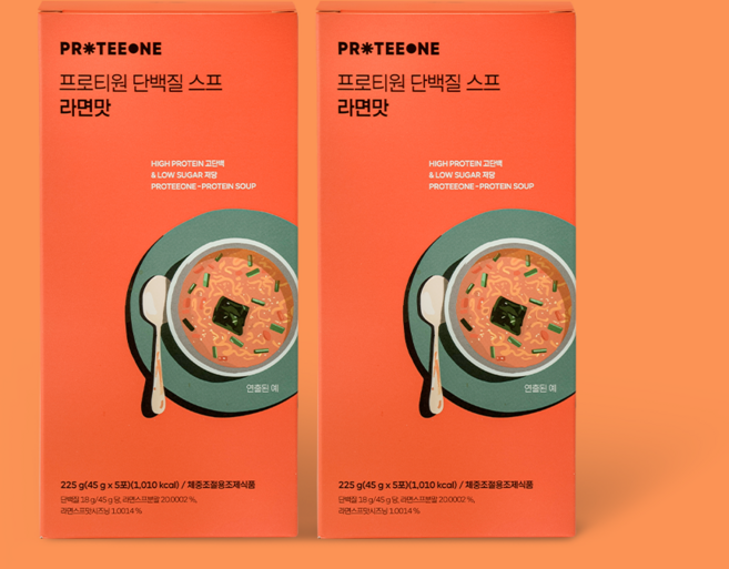프로티원 단백질 스프 다이어트 라면맛 프로틴 식사대용 한끼, 2박스, 45g