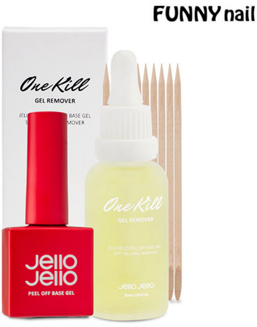 젤로젤로 필오프베이스 젤네일 원킬리무버 2종세트, 투명, 1개