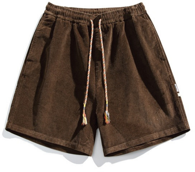 남자 코듀로이 반바지 빈티지 워싱 밴딩 반바지