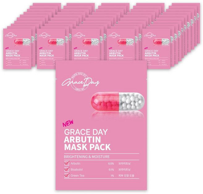 그레이스데이 알부틴 마스크팩 27g, 1개입, 50개