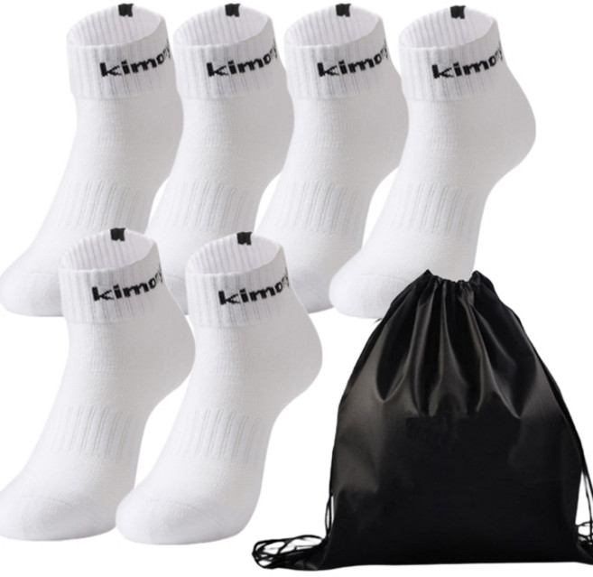 키모니 기능성 남성 스포츠 양말 KSS505 6족 + 투센 양말 파우치, 1개