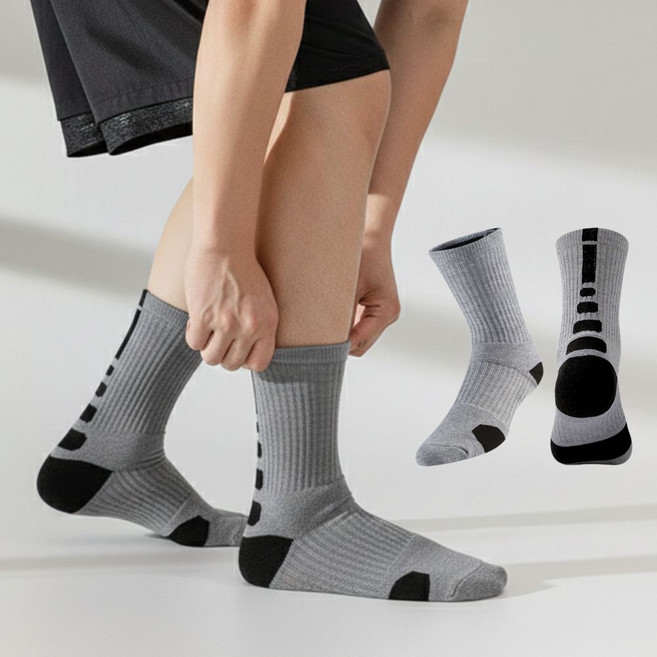 SPRINTA 작업용 안전화 통풍 이중바닥 양말 5켤레 세트, 그레이