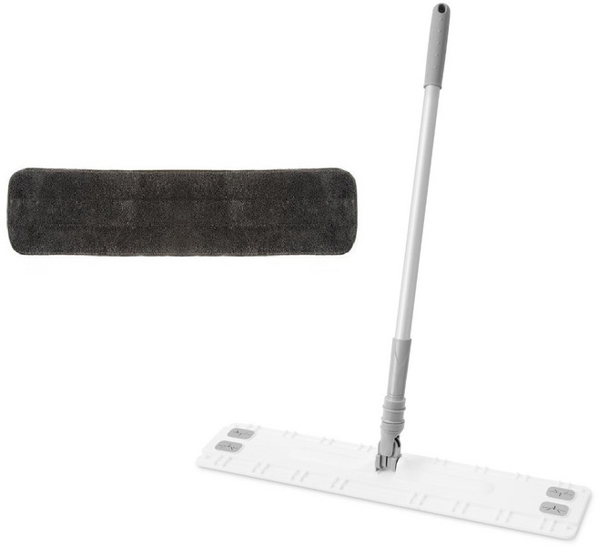 에이클린 세 가지 사이즈 소형(25cm) 중형(40cm) 대형(60cm) 두 가지색상(그레이 코랄핑크)청소밀대걸레+회색루프패드, 1세트