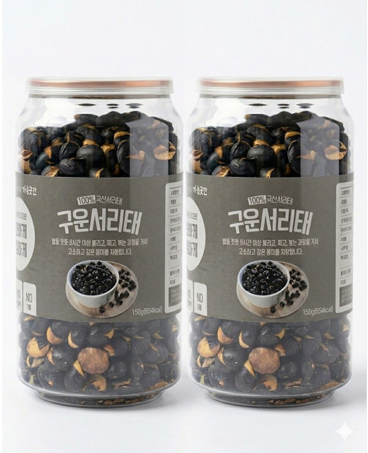 1+1 국산 볶은서리태 검정콩 뻥튀기 건강간식 다이어트과자, 150g, 2개
