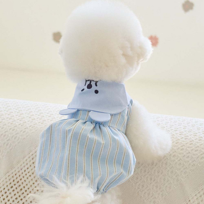 베니즈 허니팟 원피스 강아지 옷 강아지 티, 1개, 스카이블루