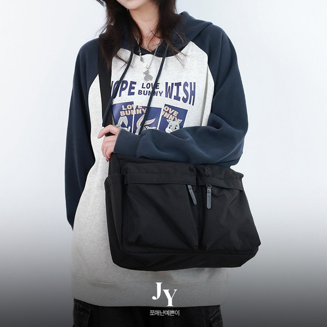 쪼예 남여공용 데일리 멀티포켓 방수 크로스백 메신저백