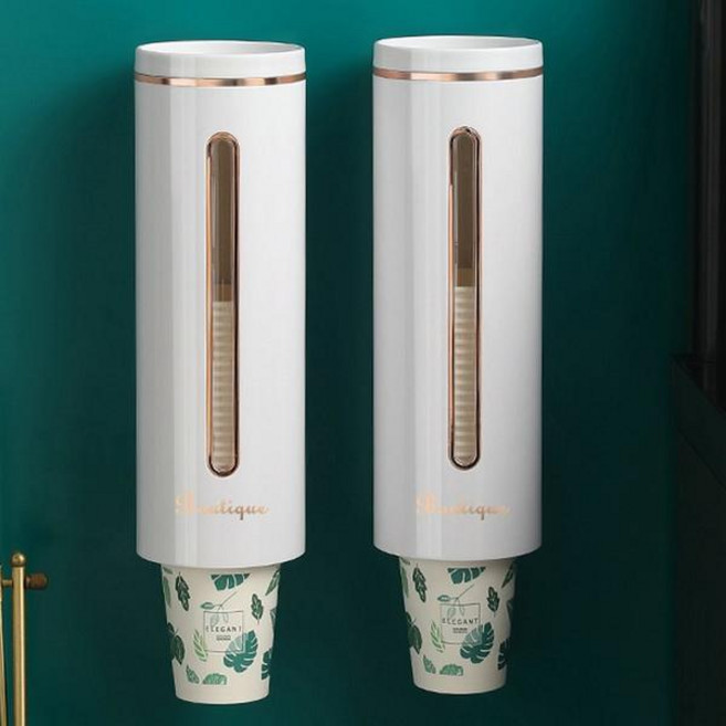 종이컵보관함홀더카페 일회용 물 거치대 벽걸이 자동 컵 보관 랙 종이 선반 테이커 1, Green