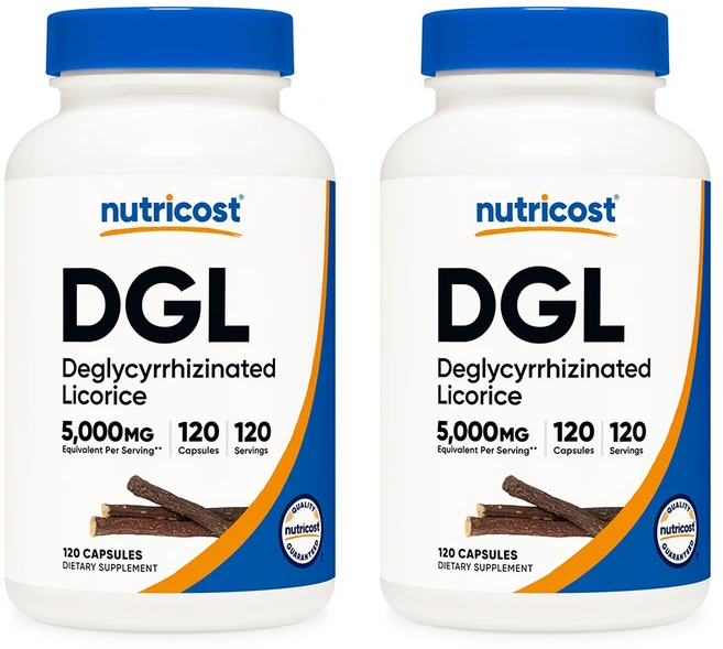 뉴트리코스트 DGL 감초 5000mg, 120캡슐 2개, 2팩, 120정 - 쿠팡
