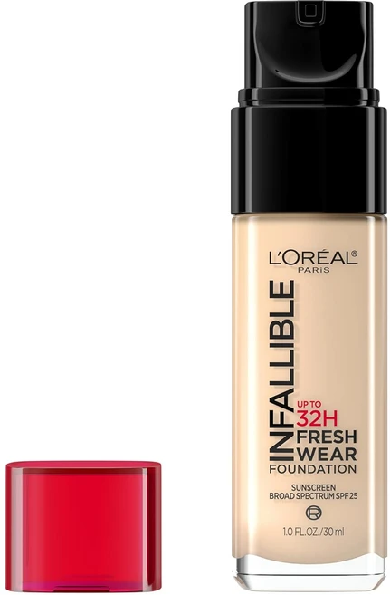L'Oreal Infallible Foundation Porcelain 로레알 인팔리블 24HR 프레시 웨어 파운데이션 포슬린 30ml, 411 베이지 아이보리, 1개 - 쿠팡