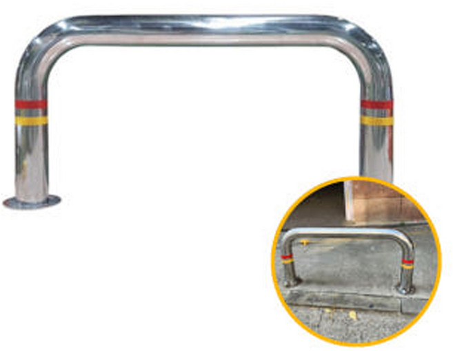 스텐 U자형 볼라드 앙카식 76파이 L600 H600 주차 차량 차단봉, 검정색, 1개