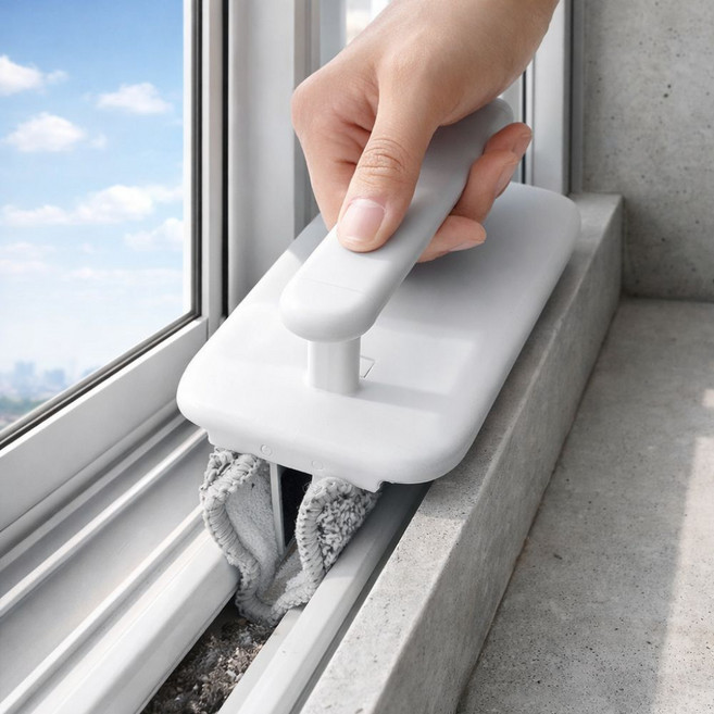 펄픽스 오래쓰는 극세사 창틀 틈새 청소 브러시, 클린화이트, 1개