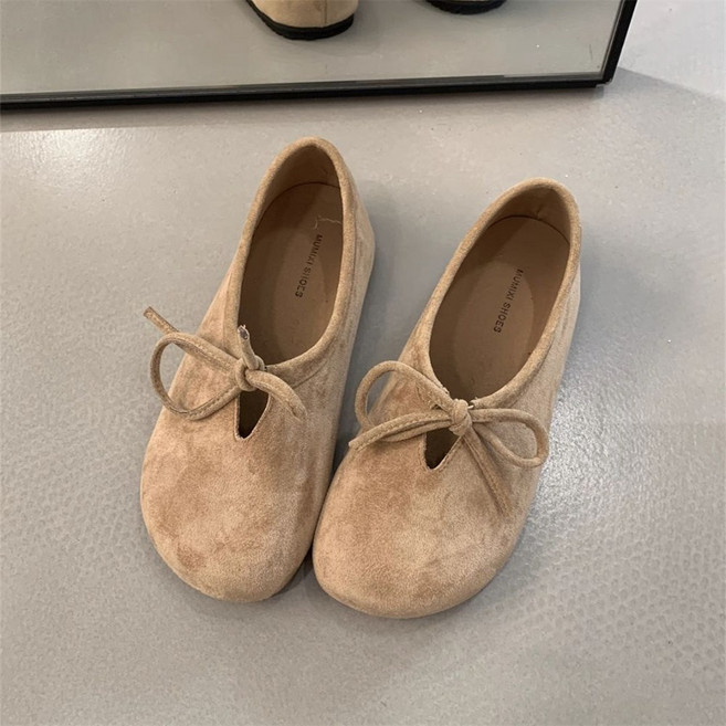 TKX 여성용 심플 플랫슈즈 귀여운 리본타이 디자인 하객룩 슬립온 캐주얼신발