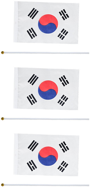 쇼핑팩토리 미니 천 수기 태극기, 3개, 소형 조립X