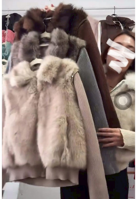 JinG 袖子可拆仿水貂絨翻領背心外套