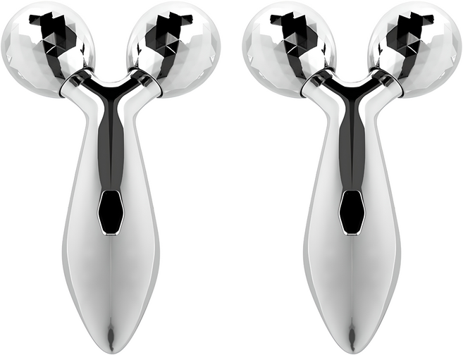 사랑옵다 3D 마사지롤러, 실버, 2개