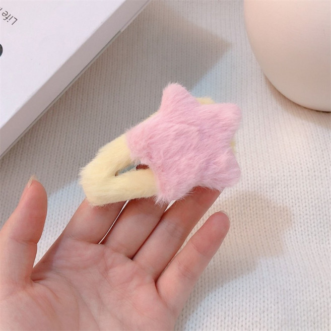 可愛星星絨毛髮夾BB夾