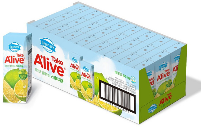 덴마크 테이크 얼라이브 스위티자몽 주스 코스트코 음료수 음료 alive, 200ml, 24개