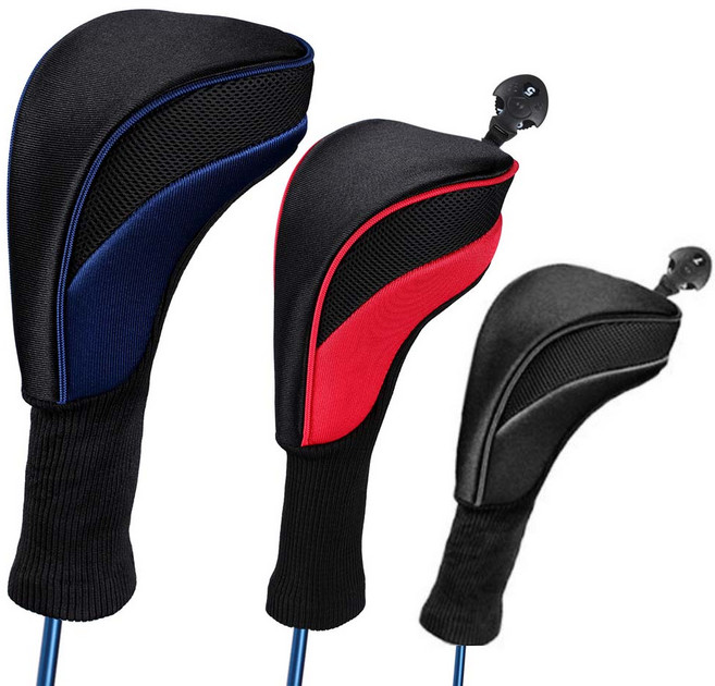 페누스 골프 드라이버 커버 우드 유틸리티 헤드커버 골프채 클럽 보호 용품 쿠션 낱개 덮개 A70, 검정