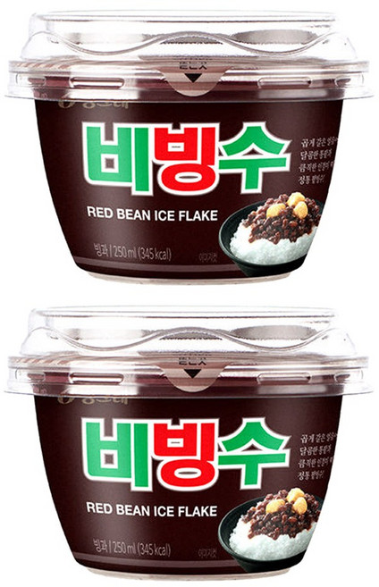 롯데제과 빙그레) 일품팥빙수 비빙수 첫눈애눈빙수 (12개입) 대용량 여름간식 아이스크림 배달, 2. 비빙수 12개입, 12개, 240ml