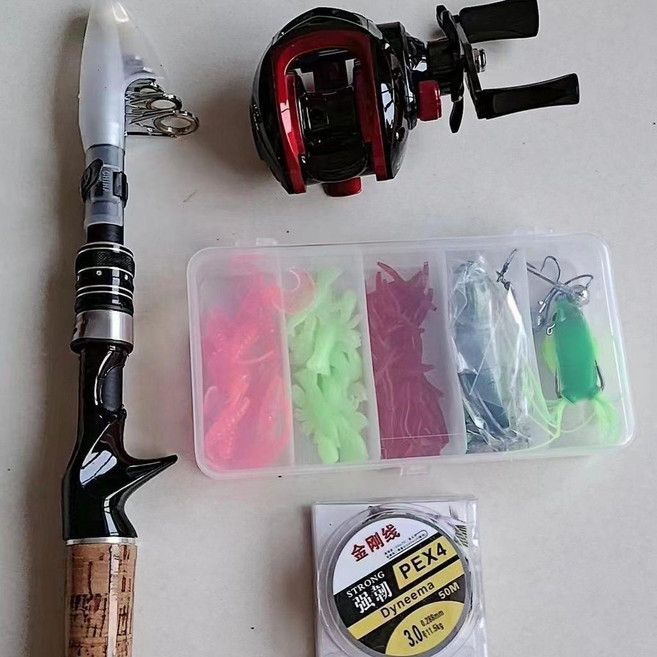第2代 超短伸縮路亞竿套裝 迷你便攜釣魚竿, 1.8米右手水滴輪套裝