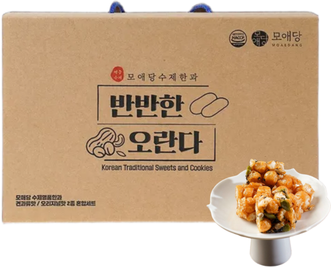 추석선물세트 반반한오란다 견과랑 오리지널 반반 촉촉한 수제강정, 600g, 1개