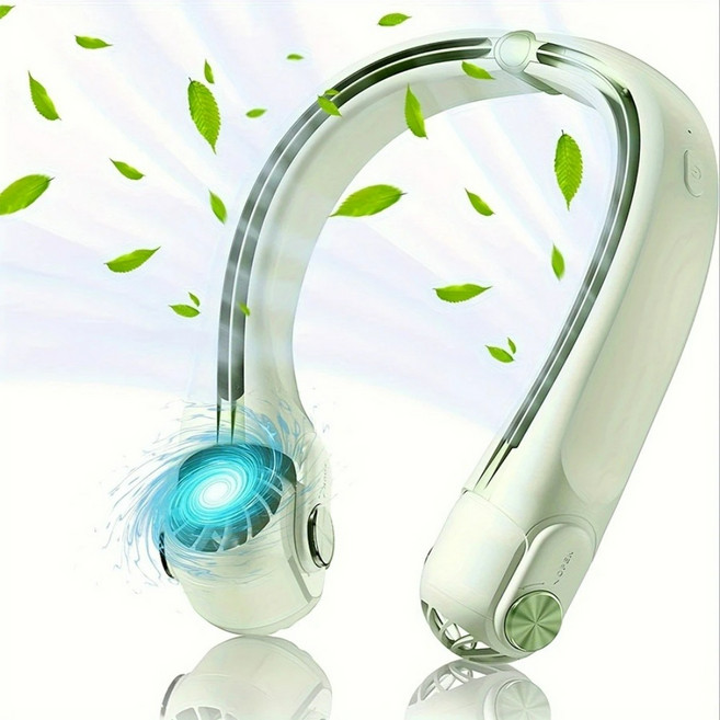 신형 각조절 목풍기 휴대용 넥선풍기 넥풍기 목풍기 충전식 쿨팬 선물용, 화이트 오리지널