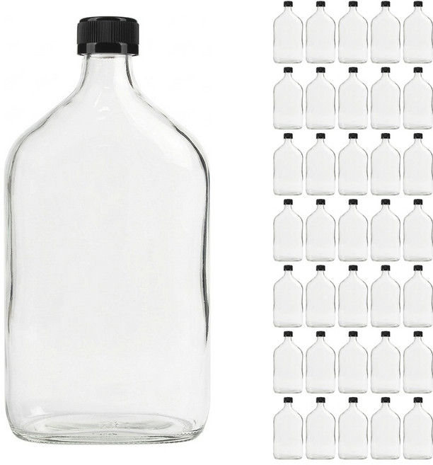 공병상회 납작병 유리병 1박스 + 더치캡, 36개, 500ml