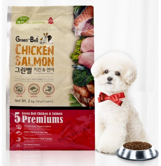 그린벨 치킨&연어 반려견 사료, 2kg, 1개, 닭