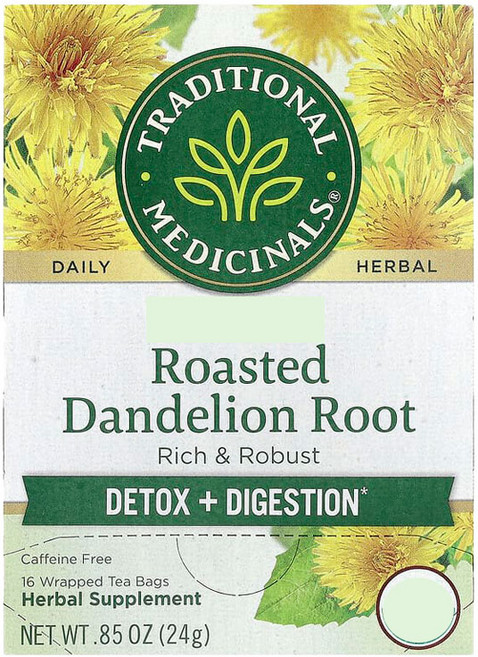 트레디셔널 메디시널 로스티드 단델리온 루트 민들레 뿌리 카페인프리 티백, 28g, 16개입, 1개