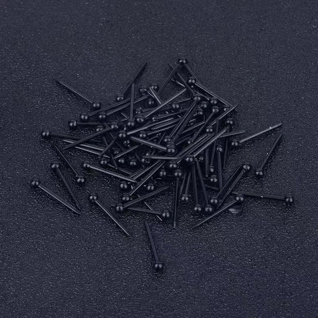 全店精選 男女養耳洞塑料耳棒耳釘 防堵膠棒耳棍 女硅膠防塞 隱形耳棒, 黑色豆豆【20根】送圓盒, 1個