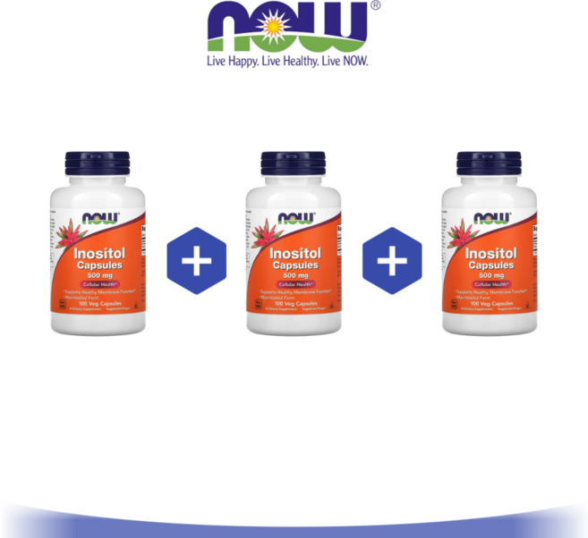 2+1 나우푸드 미오 이노시톨 500mg 100베지 캡슐, 100정, 3개
