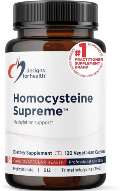 디자인스 포드 헬스 호모시스테인 슈프림 메틸화된 비타민 B 복합제 리보플라빈 B6 B12 엽산 L세린 및 TMG를 함유하여 뇌 지원과 건강한 염증 반응을 위한 120캡슐, 120 Count (Pack of 1), 1개 - 쿠팡