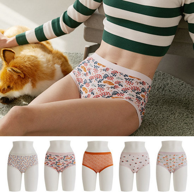 라페어 여우의 꿈 나염 인견 팬티 5종 세트 LWWFW244-MT 194573