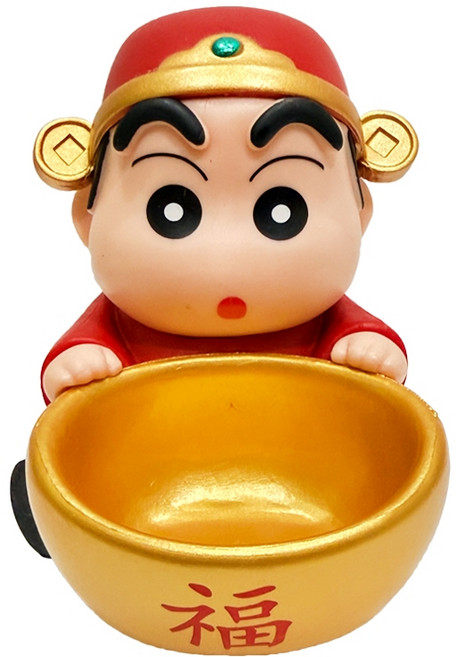 蠟筆小新聚寶盆 卡通造型擺件 開運招財擺飾 可愛裝飾, 福, 小新