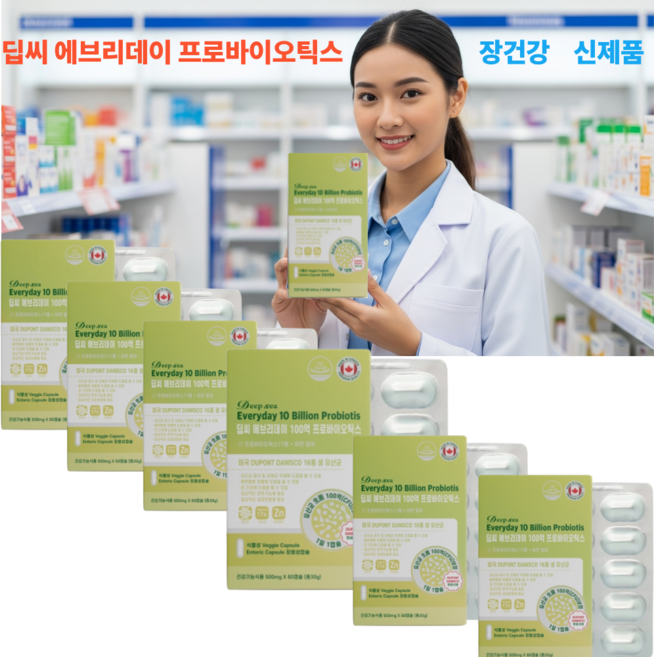 [라이프케어365]딥씨 에브리데이 100억 동신헬스케어 프로바이오틱스 500mg x 60캡슐, 6개, 60회분