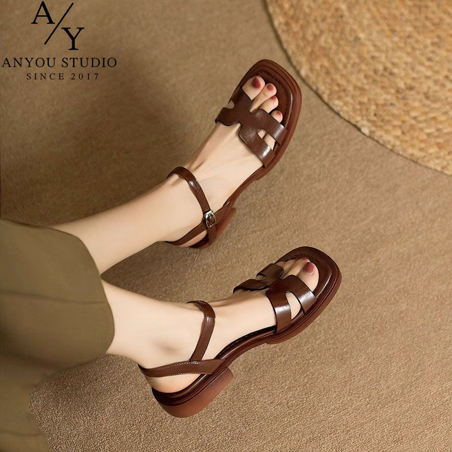 ANYOU 여성 샌들 여름 통기성 통풍 외출용 샌들 패션 편안한 플랫슈즈 데일리핏 캐주얼화 빅사이즈 신발