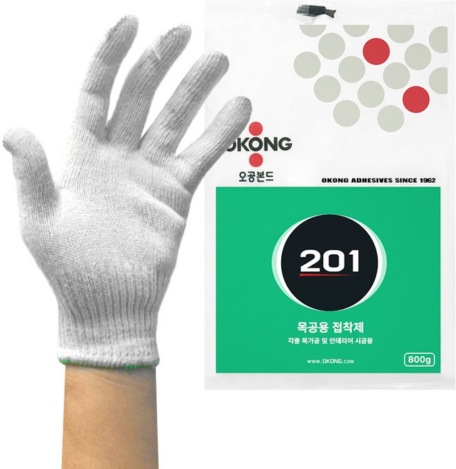 오공 목공 본드 201 목공용 목재 지물 접착제 800g + 플라스틱헤라 세트, 2세트