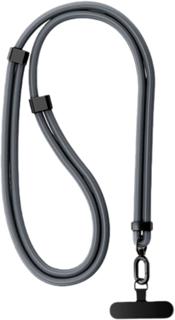 Miri&Ju 튼튼한 강화루프 휴대폰 도난방지 스트랩 목걸이 조절가능 핸드폰줄, 1개, 그레이